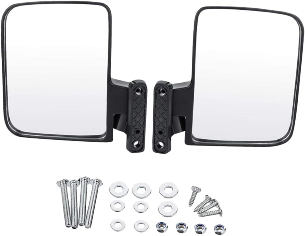 A pair of Golf Cart Rear Side View Universal Mirrors with Accessories-NEW